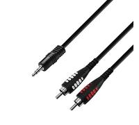 Adam Hall 3 Star Series 1m 3.5mm Jack Stereo to 2x RCA Male Audio Cable