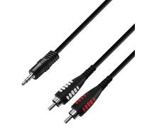 3m Adam Hall Audio Cable 3.5mm Male Stereo Jack to 2x Male RCA Phono