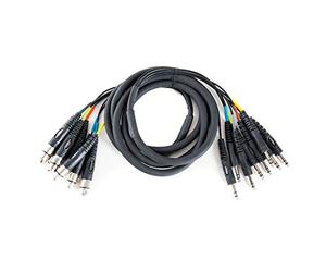 Adam Hall 3 Star Series 3m 8x XLR Female to 8x 6.3mm Jack Stereo Multicore Cable - Red