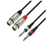 Adam Hall 3 STAR Twin XLR (F) to Unbalanced Twin TS 1/4" Jack Cable 1m