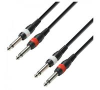 Adam Hall 3 STAR Unbalanced Twin TS 1/4" Jack Cable 3m