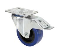 Adam Hall 372191 Swivel Castor 100 mm with blue Wheel and Brake