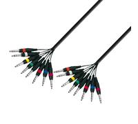Adam Hall 3m 8 x 6.3mm Jack Stereo to 8 x 6.3mm Jack Stereo Multicore Cable