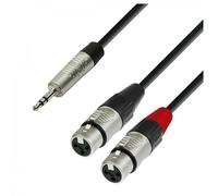 Adam Hall 4 STAR Rean 3.5mm TRS Mini Jack to Twin XLR (F) Splitter Cable 1.8m
