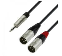 Adam Hall 4 Star Series Rean Instrumentenkabel (3 m, 3,5 mm Klinke auf 2 x XLR männlich)