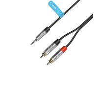Adam Hall 4 Star Series 0.9m Rean 3.5mm Jack Stereo to 2x RCA Male Audio Cable