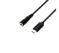 Adam Hall Cables 3 STAR B Y USB-C 0020 - USB-C adapter cable, 3.5 mm mini jack female to USB-C, black, 0.2m