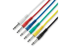 Adam Hall cables 3 Star IPP 0015 Set Patch Cable 6 x 6.3 mm Jack Plug to 6.3 mm Jack Plug Mono Colourful 0.15 m