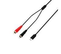 Adam Hall Cables 3 STAR Y CC USB-C 0150 USB-C Y-cable, 2 x RCA Male to USB-C, black, 1.5m
