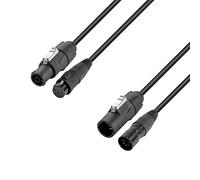 Adam Hall Cables 4 STAR H TCON 5D 0500 - Hybrid cable | Mains & DMX | XLR 5-pin x X Series IP65 | 5 m, black