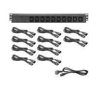 Adam Hall Cables 87471 IEC - 19" Power Strip 1U 10-way with C13 cold device sockets