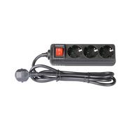 Adam Hall EU Power Strip with On/Off Switch 3 Sockets