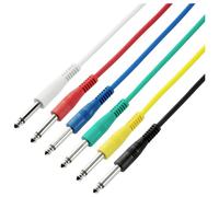 Adam Hall K3IPP0090SET Audio Cable 6x jack 6.3mm mono 0.9m white r...