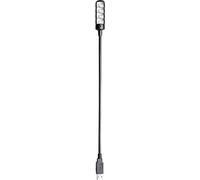 Adam Hall Stands SLED 1 ULTRA USB C - Gooseneck Lamp, USB connector, 4 COB LEDs and selectable colours, Black
