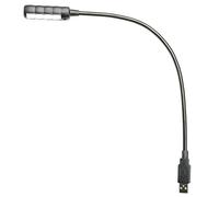 Adam Hall Stands SLED 1 ULTRA USB C - Gooseneck Lamp, USB connector, 4 COB LEDs and selectable colours, Black