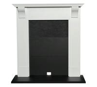 Adam Harrogate Stove Fireplace in Pure White & Black, 39 Inch