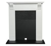 Adam Harrogate Stove Fireplace In Pure White & Black, 39 Inch