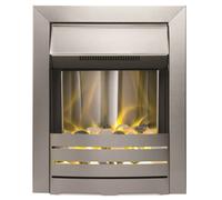 Adam Helios Steel Brushed Inset Electric Fire Heater Heating Real Flame Effect