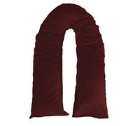 Adam Home 12 Ft Plain Dyed U Body Pillow and Pillow Case Pregnancy Maternity Body Back Support (Pillowcover Only, Burgundy)