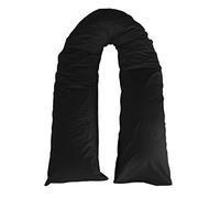 Adam Home 12 Ft Plain Dyed U Body Pregnancy Maternity Back Support Pillow Case Cover Only (Black)