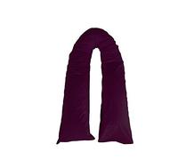 Adam Home 12 Ft Plain Dyed U Body Pregnancy Maternity Body Back Support Pillow Case Cover Only (Aubergine)