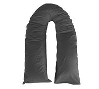 Adam Home 12 Ft Plain Dyed U Body Pregnancy Maternity Body Back Support Pillow Case Cover Only (Charcoal)