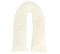 Adam Home 12 Ft Plain Dyed U Body Pregnancy Maternity Body Back Support Pillow Case Cover Only (Cream)