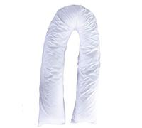Adam Home 12 Ft Plain Dyed U Body Pregnancy Maternity Body Back Support Pillow Case Cover Only (White)