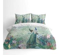 Adam Home 3D Digital Printed Bird Duvet Cover With Matching Pillowcases Home Bedroom Décor Microfiber SuperKing Bedding Set Made in UK |Yala Peacock