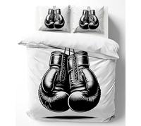 Adam Home 3D Digital Printed Boxing Gloves Duvet Cover Set With Pillowcases Home Bedroom Décor Microfiber Double Bedding Set Made in UK |Black Boxing Gloves
