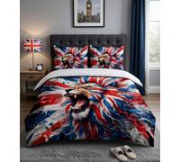 Adam Home 3D Digital Printed Union Jack Duvet Cover Set With Pillowcases Home Bedroom Décor Microfiber Single Bedding Set Made in UK |Roaring Lion Union Jack