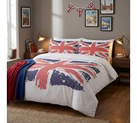 Adam Home 3D Digital Printed Union Jack Duvet Cover Set With Pillowcases Home Bedroom Décor Microfiber Double Bedding Set Made in UK |Block Style Union Jack