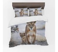 Adam Home 3D Duvet Cover Set With Pillowcases Home Bedroom Décor Digital Printed Microfiber Double Bedding Set Made in UK|Lion in Jungle