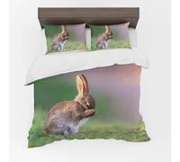 Adam Home 3D Duvet Cover Set With Pillowcases Home Bedroom Décor Digital Printed Microfiber Single Bedding Set Made in UK|Rabbit on the Grass