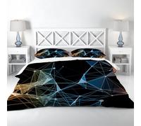 Adam Home 3D Floral Duvet Cover Set With Pillowcases Home Bedroom Décor Digital Printed Microfiber Double Bedding Set Made in UK| Geometric Abstract