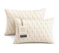 Adam Home Copper Infused Crushed Memory Foam Pillows | 3D Hexagon Pattern | Breathable Contouring Support for Neck & Back Pain | Soft Bed Pillows | Pack of 2