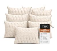 Adam Home Copper Infused Pillow Protectors 8 Pack (50 x 75 CM) - Antimicrobial Sleep Protection Zippered Pillow Cases - Durable, Breathable & Comfortable