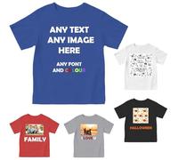 Adam Home Custom T-Shirts for Men - Personalised T-Shirt with Text or Photo - Short Sleeves - Made in UK - Design Your Own Custom T Shirt - Long Lasting Print (Blue, 2XL)