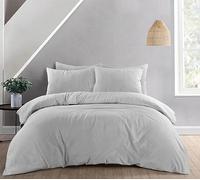 Adam Home Duvet Cover Set Single Soft Microfiber Duvet Cover With 1 Pillow Cases Ultra Soft Bed Quilt Cover (Grey) 135 x 200 cm