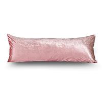 Adam Home Premium Crushed Velvet Hollowfiber Filled Bolster Pillow Non-Allergenic Orthopedic Long Pillow for Side Sleeper, Back, Neck, Maternity Support Pregnancy Pillow Pink (Super King 6FT)