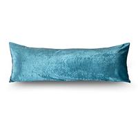 Adam Home Premium Crushed Velvet Hollowfiber Filled Bolster Pillow Non-Allergenic Orthopedic Long Pillow for Side Sleeper, Back, Neck, Maternity Support Pregnancy Pillow Teal (Super King 6FT)