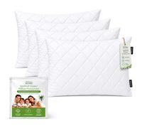 Adam Home Quilted Pillow Protectors 4 Pack (50 x 75 CM) - Soft Poly Cotton Zippered Pillow Cases - Durable, Breathable & Comfortable.