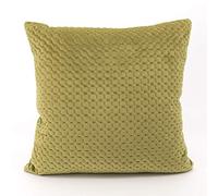 Adam Home Quilted Velvet Cushion Covers - Square Pillow Case 43CM x 43CM (16''x16'') Quilted Throw Cushion Covers- Decorative Sham cover for Car, Sofa, Bedroom (2 Pack, Green)