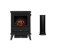 Adam Hudson Electric Stove in Black with Straight Stove Pipe