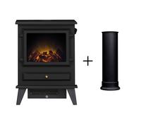 Adam Hudson Electric Stove in Black with Straight Stove Pipe Adam Fires & Fireplaces Black One Size