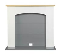 Adam Huxley Electric Stove Fireplace in Pure White & Grey, 39 Inch