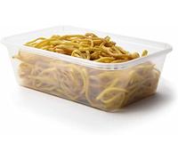 Adam Icon 50 x Microwave Plastic Food Takeaway Heavy Duty Satco Containers with Lids - 650ml by satco by Classic Disposables