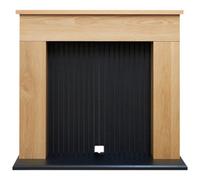 Adam Innsbruck Stove Fireplace In Oak & Black, 45 Inch