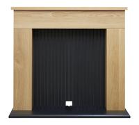 Adam Innsbruck Stove Fireplace in Oak & Black, 45 Inch