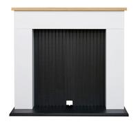 Adam Innsbruck Stove Fireplace In Pure White & Black, 45 Inch